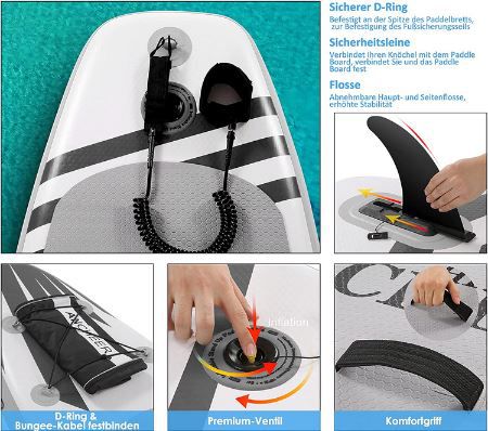 Ancheer Aufblasbares Stand Up Paddle Board mit Zubehör für 173,99€ (statt 290€)