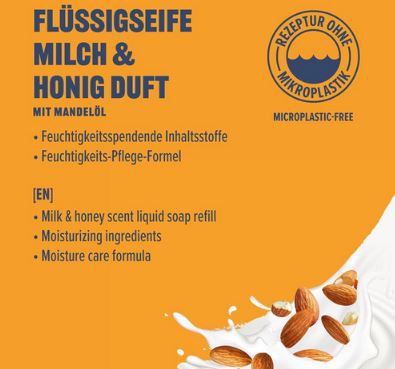 2x Our Essentials Flüssigseife Milch & Honig (500ml) für 1,30€