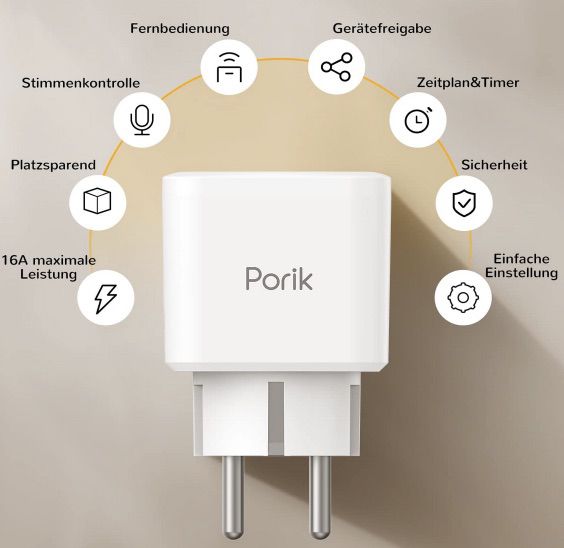 4x Porik SP12 WLAN Steckdose mit 16A & App Anbindung für 24,99€ (statt 50€)