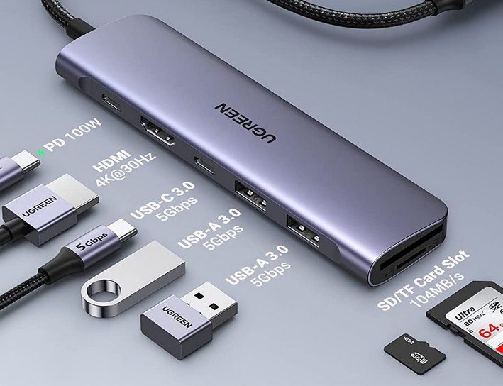 UGREEN USB C 7in1 Hub mit 4K HDMI & 100W PD für 19,99€ (statt 36€)