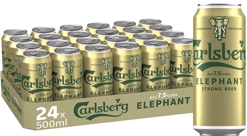 24x Carlsberg 🐘 Elephant Bier mit 7,5 % Vol. (0,5l) für 23,56€ (statt 28€)