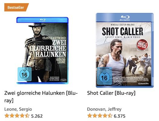 Amazon: 6 Blu rays für 30€