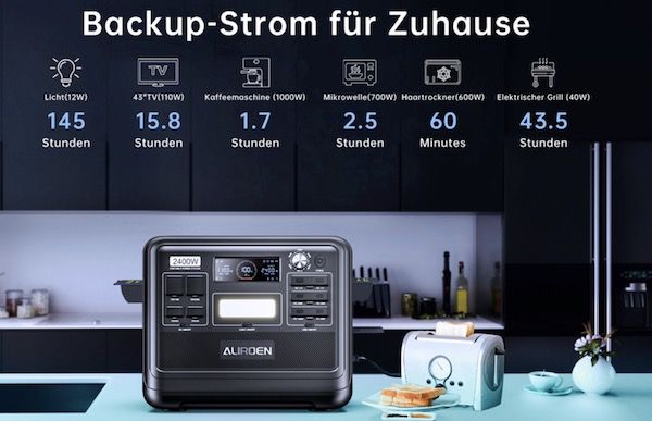 ALIROEN F2400 LifePO4 Powerstation mit 2.048Wh für 1.179€ (statt 1.600€)