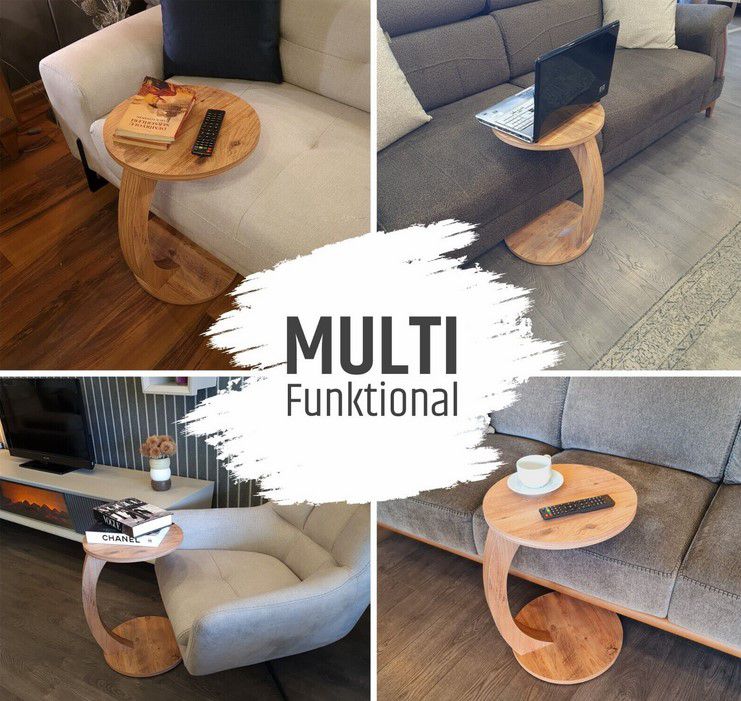 sugodesign C Form Holz Couchtisch für 39,99€ (statt 50€)