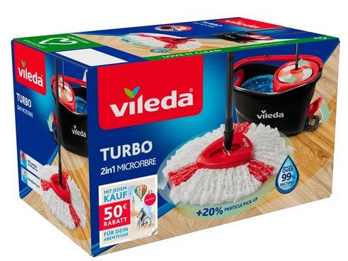 Vileda Wischmop Turbo 2in1 Microfibre Set für 28,89€ (statt 37€) + 50€ mydays Gutschein