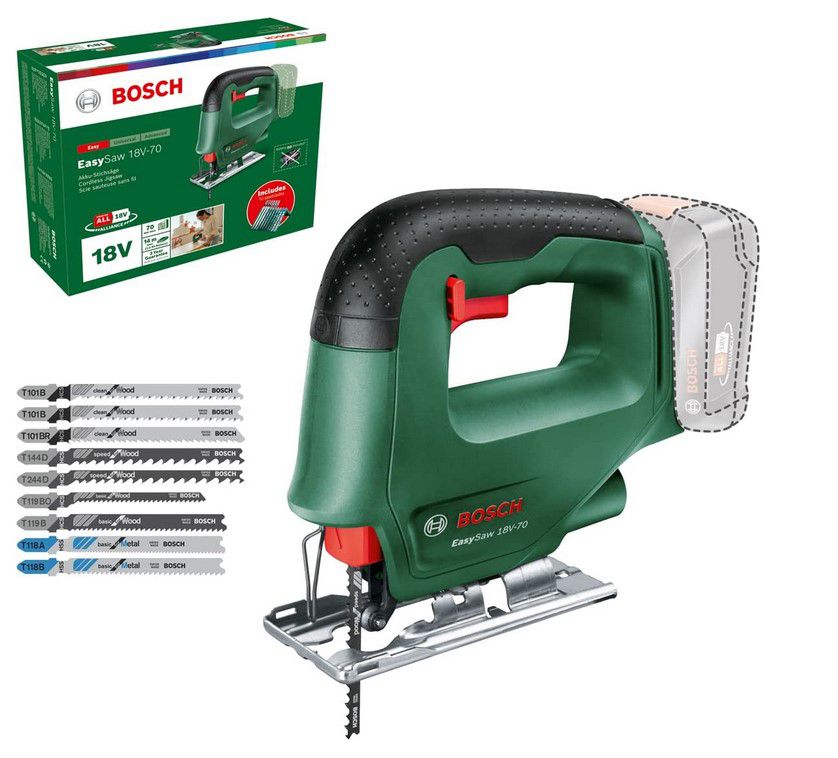 Bosch EasySaw Akku Stichsäge + Zubehör SOLO Version für 47,20€ (statt 56€)