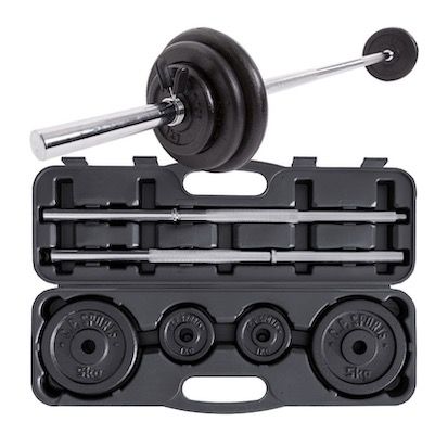 C.P. Sports 25kg Langhantelset mit Koffer für 44,99€ (statt 70€)