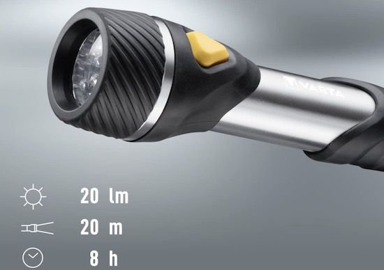 VARTA F10 Taschenlampe mit 5 LEDs für 3,98€ (statt 8€)   Prime