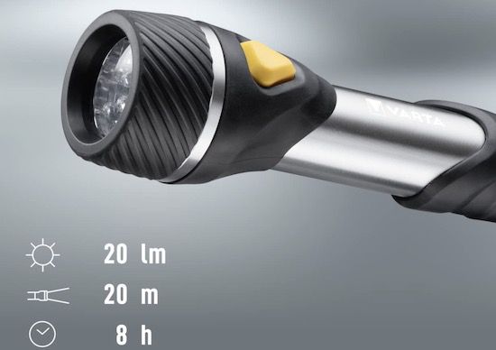 VARTA F10 Taschenlampe mit 5 LEDs für 3,98€ (statt 8€)