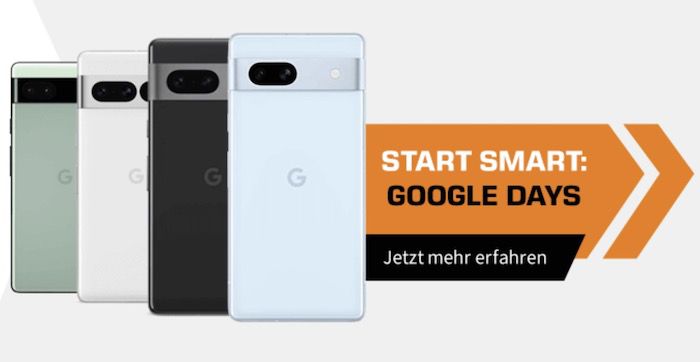 Google Days Tarif Deals z.B. Google Pixel 7a 29€ + 10GB LTE Vodafone Allnet 17,99€ mtl.