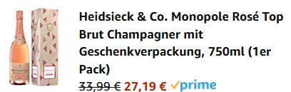Heidsieck & Co. Monopole Rosé Top Brut Champagner ab 27,19€ (statt 38€)