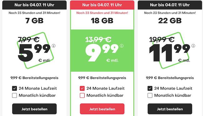 o2 Allnet Flat mit 18GB LTE für 9,99€ mtl.   monatlich kündbar!