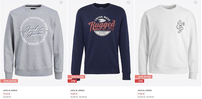 Jack & Jones Sweatshirts ab 8,45€   über 100 Modelle!