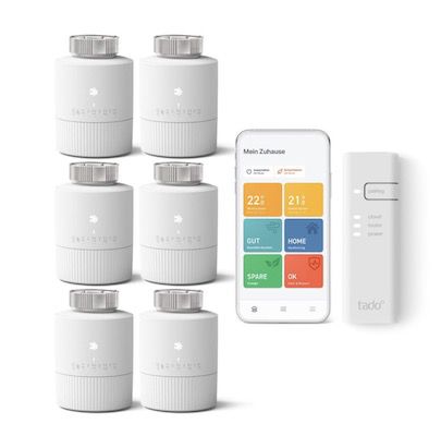 6er Set tado Basic Heizkörper-Thermostat V3+ inkl. Bridge für 249,95€ (statt 384€)