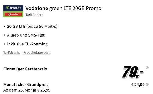 Honor Magic 5 Pro mit 512GB für 79€ + Vodafone Allnet 20GB LTE für 24,99€ mtl.