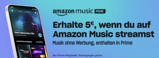 Amazon Music: Musik streamen & 5€ Amazon Gutschein GRATIS