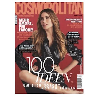 10 Ausgaben Cosmopolitan für 42,50€ + Prämie: 40€ Gutschein