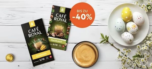 Bis 40% Rabatt auf Nespresso Kapseln   z.B. 360 Café Royal Lungo 51,59€ (statt 80€)