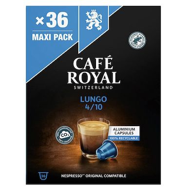 Bis 40% Rabatt auf Nespresso Kapseln – z.B. 360 Café Royal Lungo 51,59€ (statt 80€)