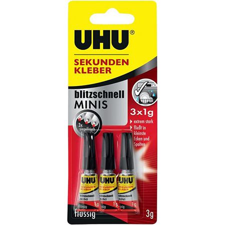 2 x 3er Pack UHU Sekundenkleber blitzschnell Minis für 6,90€ (statt 12€)