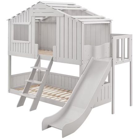 Juskys Baumhaus Kinderbett mit Rutsche, Dach &#038; Lattenrost für 803€ (statt 1.050€)