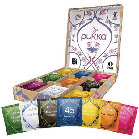 Pukka BIO Lieblingstee Selection Box, 9 Sorten, 45 Teebeutel für 15€ (statt 20€)   Prime