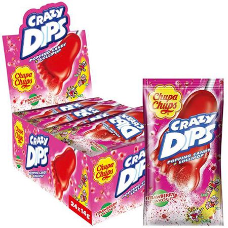 24er Pack Chupa Chups Crazy Dips Erdbeere Lollis ab 6,80€ (statt 15€)