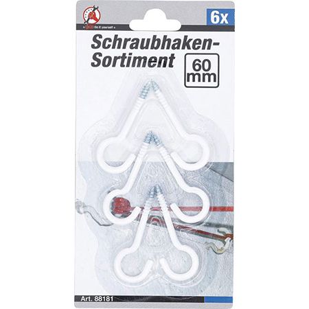 6er Pack BGS Diy 88181 Schraubhaken Sortiment für 1,87€ (statt 4€)