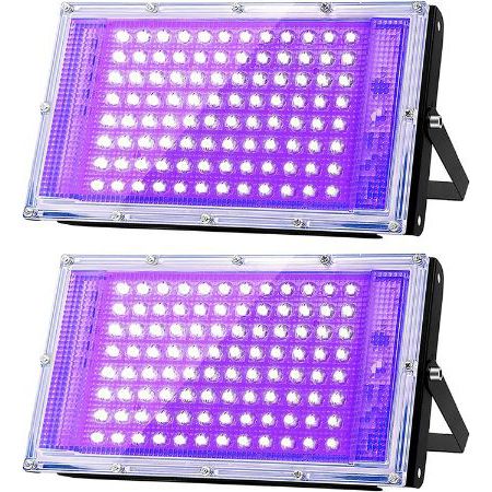 2er Pack Glostars LED UV Schwarzlicht Strahler, 100W für 20,79€ (statt 48€)