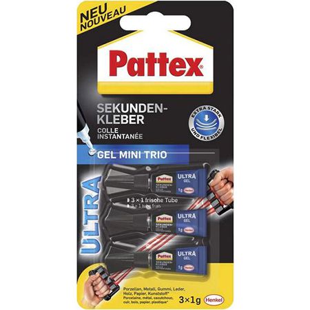 3er Pack Pattex Sekundenkleber Ultra Gel Mini Trio für 2,95€ (statt 6€)
