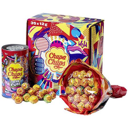 Chupa Chups Lollipop-Strauss & Metallbox mit 35 Lollis ab 13,72€ (statt 17€)