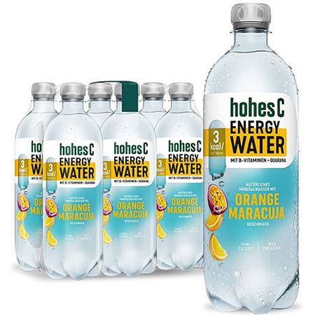 6er Pack hohes C Energy Water Orange Maracuja, 750ml ab 6,54€ (statt 8€)