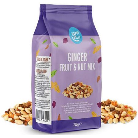 4er Pack Happy Belly Ingwer , Frucht  & Nuss Mix, 200g ab 8,20€ (statt 14€)