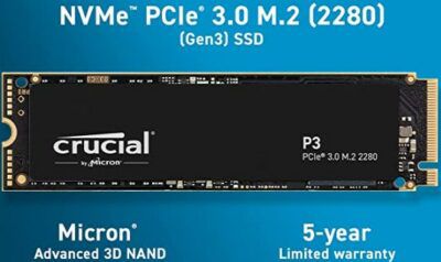 Crucial P3 interne PCIe 3.0 x4 SSD mit 4TB Kapazität für 168€ (statt 200€)