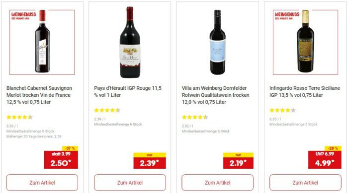 15€ Netto Filial Gutschein für die Weinbestellung ab 75€