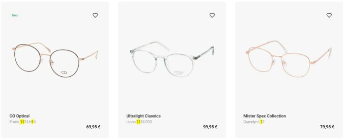 👓 Mister Spex: 40% Rabatt auf ausgewählte Gläser mit Sehstärke