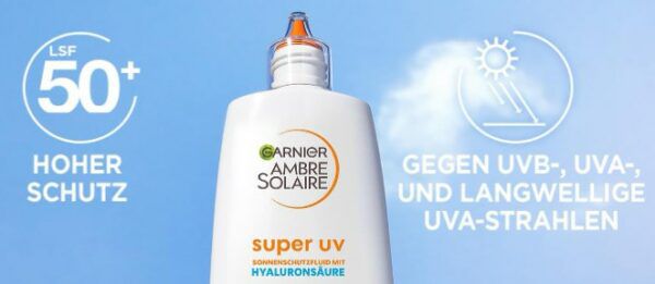 Garnier Super UV Sonnenschutz Fluid mit LSF 50+ für 9€ (statt 13€)