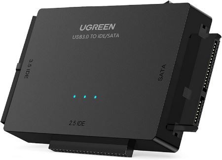 UGREEN USB 3.0 IDE/SATA Docking Station mit Netzteil für 20,49€ (statt 30€)