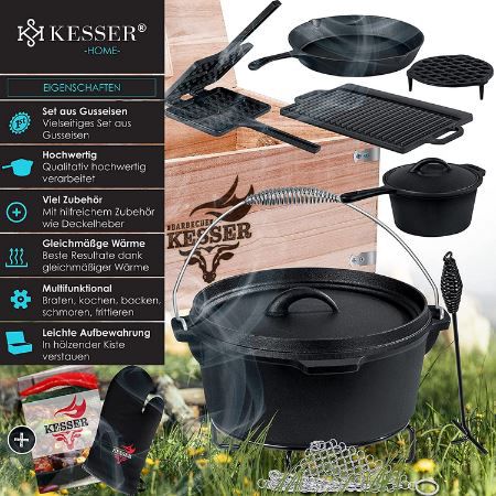 Kesser Dutch Oven Set in Holzkiste, 12 teilig für 79,80€ (statt 87€)