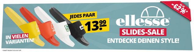 SportSpar: Ellesse Badelatschen Sale   Jedes Paar 13,99€