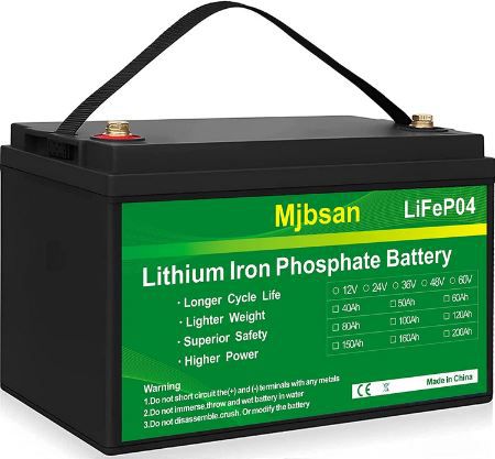 Mjbsan LiFePO4 12 V Batterie mit 100 Ah, Max. 1.280W für 298€ (statt 339€)
