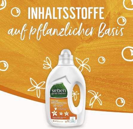 Sieben Generationen Waschmittel, Orange & Blütenduft 20WL ab 3,59€ (statt 4,50€)