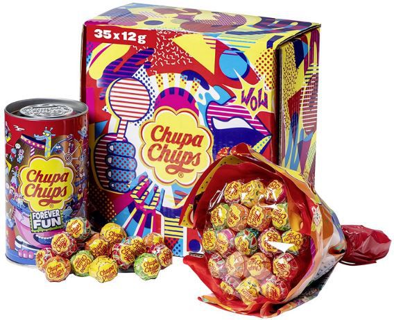 Chupa Chups Lollipop Strauss & Metallbox mit 35 Lollis ab 13,72€ (statt 17€)