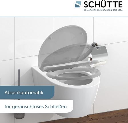 Schütte WC Sitz in Grau mit Absenkautomatik für 22,99€ (statt 35€)