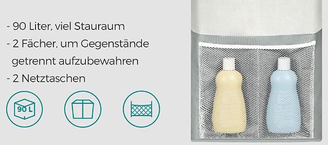 2er Pack Songmics 2 Fächer Wäschekorb, 90L für 22,49€ (statt 30€)