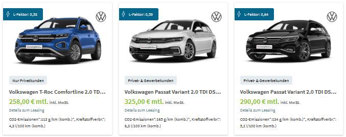 Volkswagen Gebrauchtwagen Leasing Wochen mit geprüften Jahreswagen