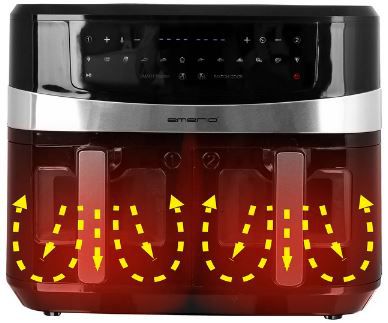 Emerio AF-128121 Smart Fryer Heißluftfritteuse mit 9L & Sichtfenster für  129€ (statt 200€)