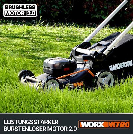 Worx WG748E Nitro Akku Rasenmäher 40V, 46cm für 339,04€ (statt 424€)