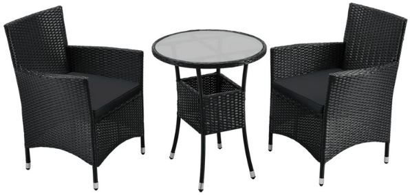 Juskys Bayamo Polyrattan Balkon Set, 3 tlg. für 122,94€ (statt 150€)