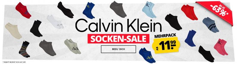 SportSpar: Calvin Klein Socken ab 11,99€   z.B. 6 Paar Sneaker Socken für 17,94€ (statt 25€)